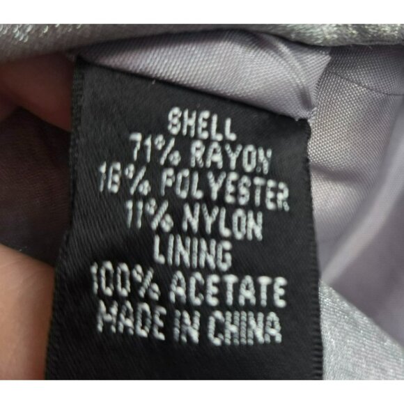 Adrianna Papell Occasions Silver Dress/Jacket w/Jewels 2pc set Women's Size 8 - Picture 14 of 16